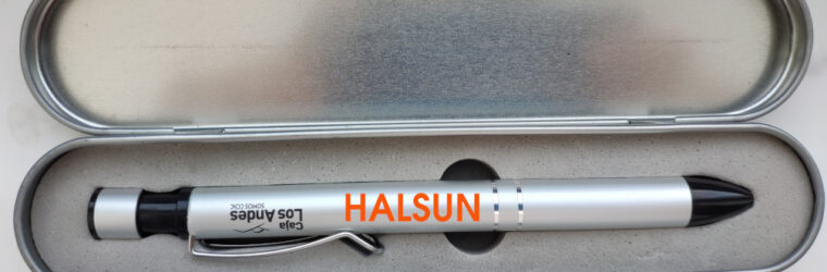 Lujoso clip de alambre personalizado Anodizado Aleación de aluminio Roller Pens en caja de metal Embalaje con tratamiento ácido Logo negro CAJA LOS ANDES